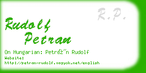 rudolf petran business card